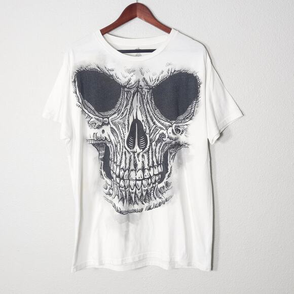 Way to Celebrate Skull Graphic T-Shirt Grunge Horrorcore Punk Streetwear White L - Picture 1 of 8